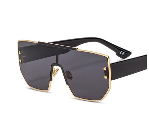 Elegantes gafas de sol cuadradas con montura dorada y varios colores de lentes