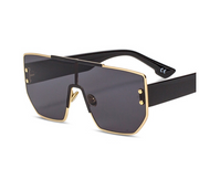 Elegant Square Sunglasses with Gold Frame and Various Lens Colors