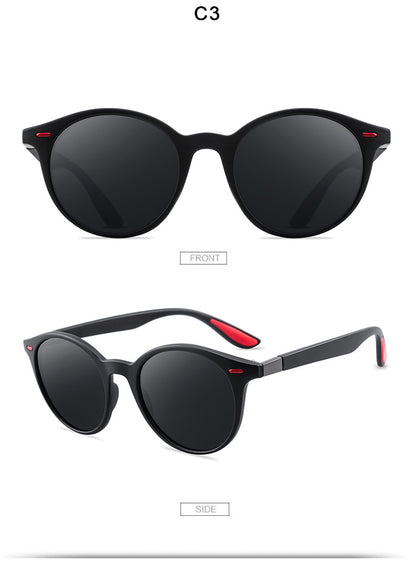 Gafas de sol redondas polarizadas P26 para conductores masculinos con estilo
