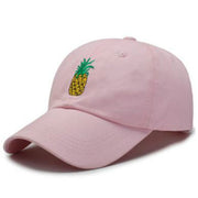 Playful Pineapple Embroidered Baseball Cap - Adjustable and Comfortable Cotton