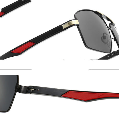 Elegantes gafas de sol polarizadas cuadradas para hombre - Montura de aluminio y magnesio