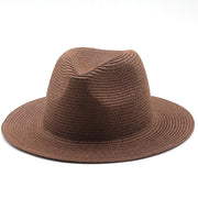 Elegante sombrero de paja de ala grande: perfecto para jazz en la playa