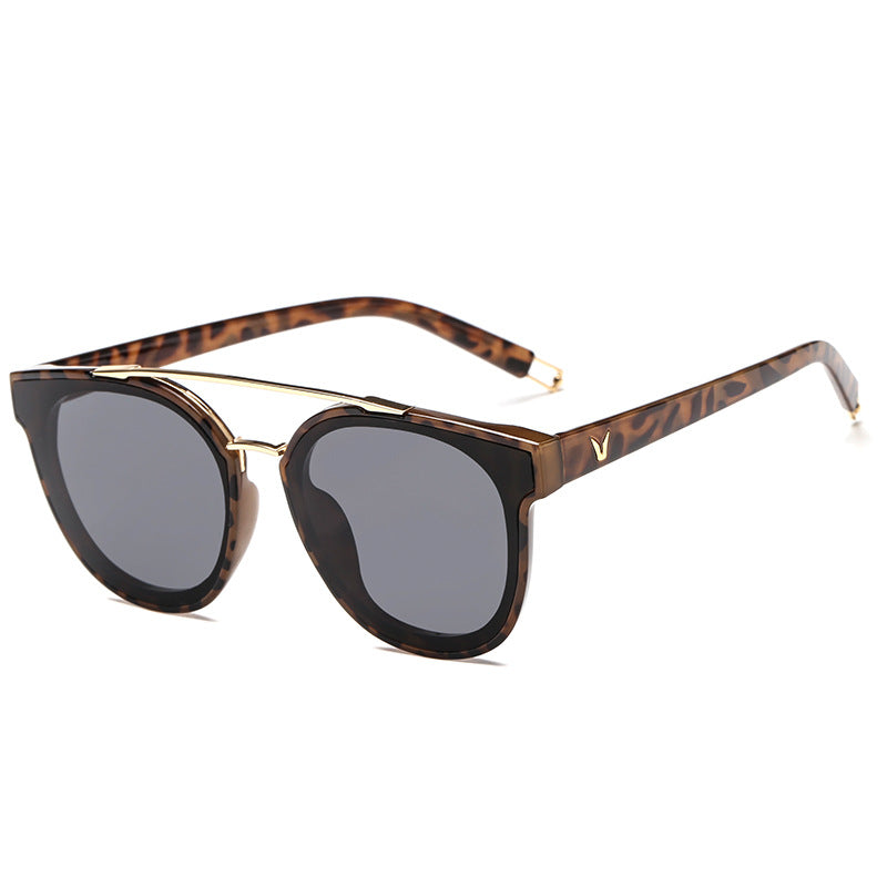 Retro PC Lens Sunglasses with Metal Accents - Wide Lens Width