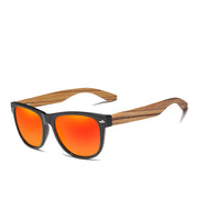 Polarized Wooden Sunglasses with Retro Bamboo Frame