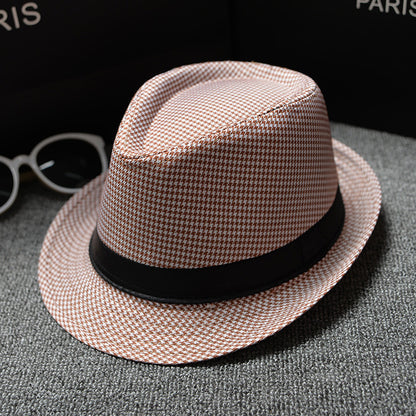 European and American Sun Hats in British Houndstooth for Men