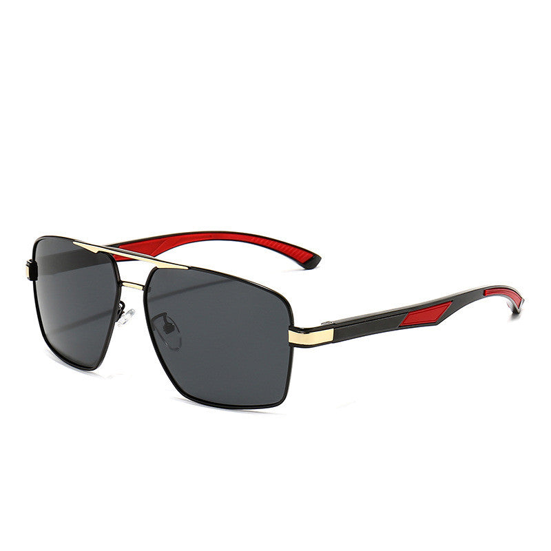 Elegantes gafas de sol polarizadas cuadradas para hombre - Montura de aluminio y magnesio