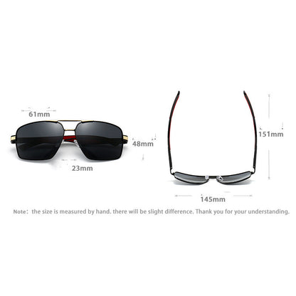Sleek Square Polarized Sunglasses for Men - Aluminum Magnesium Frame