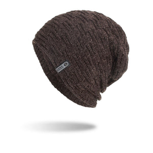 Gorro acogedor de tela con estampado de vellón: diseño horizontal y vertical