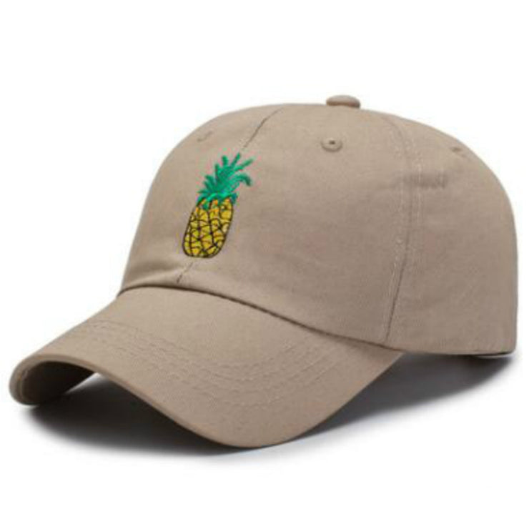 Casquette de baseball brodée d’ananas ludique - Coton réglable et confortable