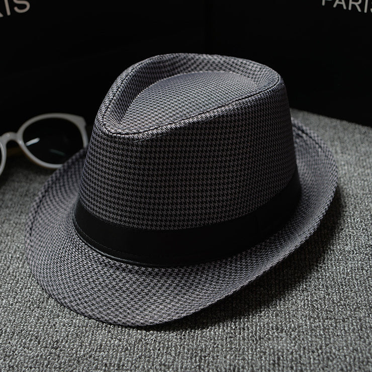 European and American Sun Hats in British Houndstooth for Men