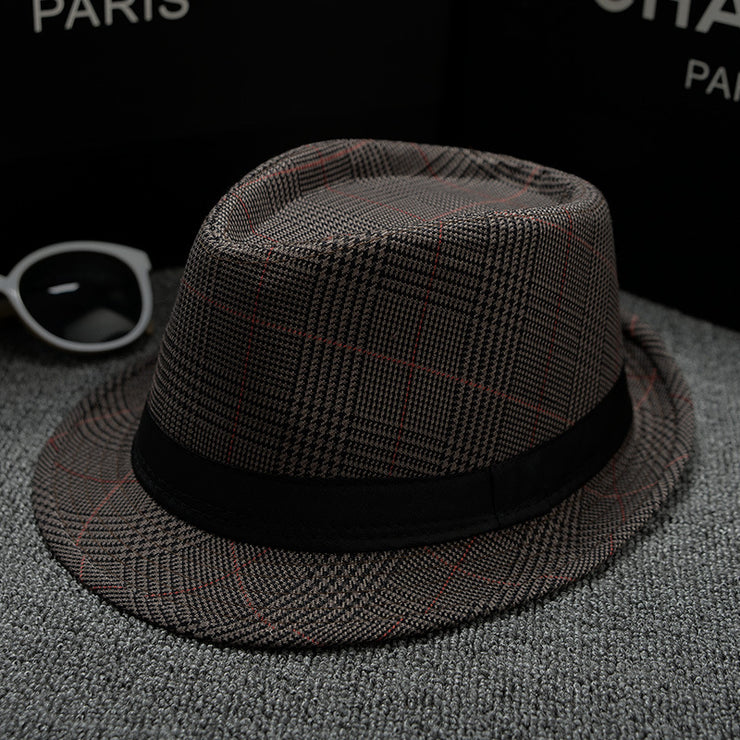 European and American Sun Hats in British Houndstooth for Men