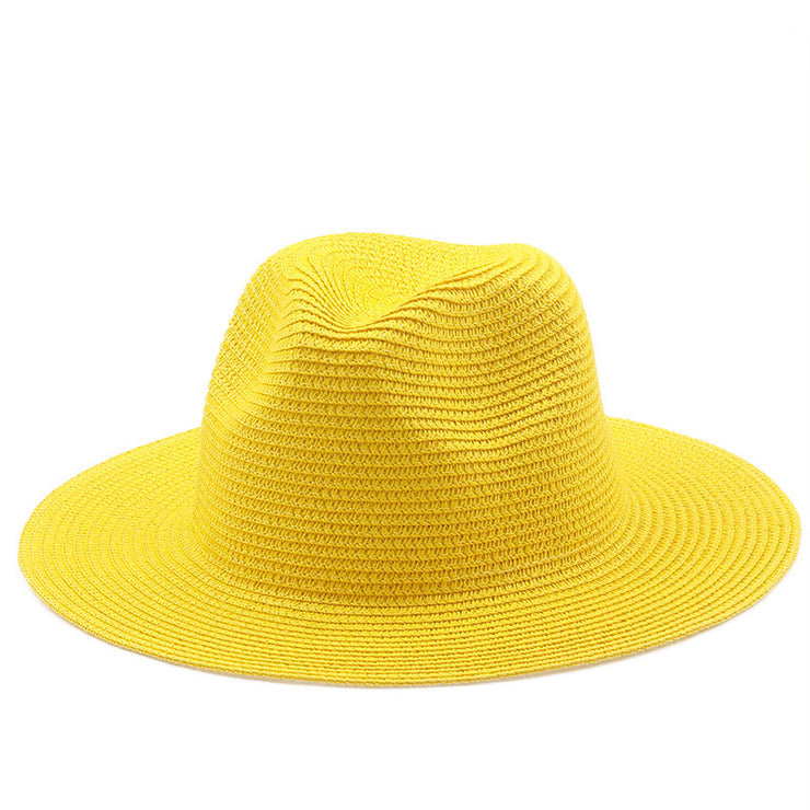 Stylish Large-Brimmed Straw Hat - Perfect for Beach Jazz