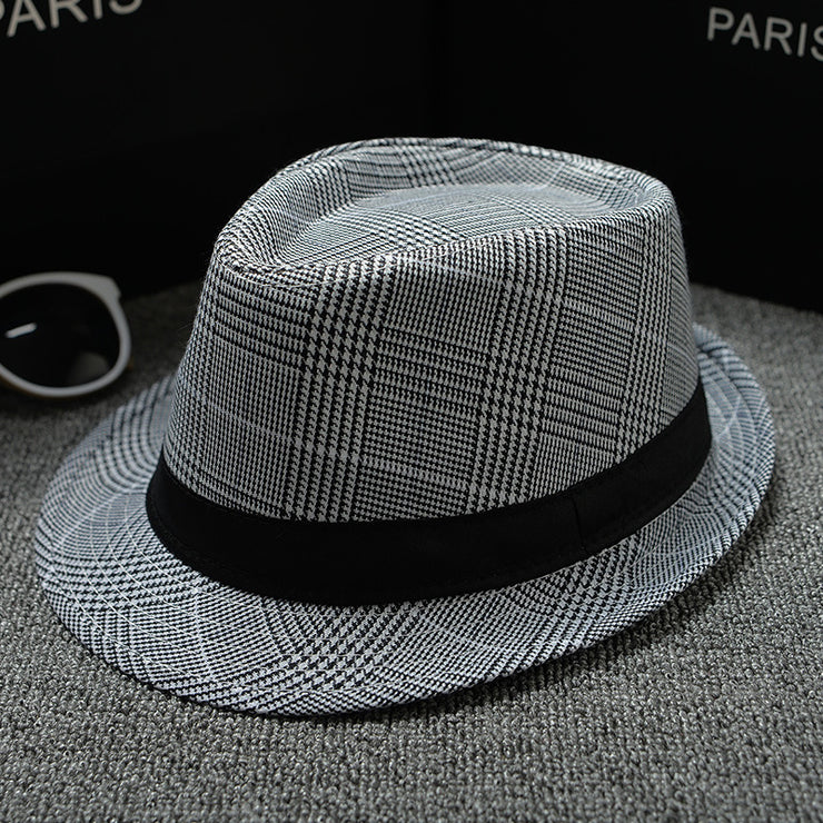 European and American Sun Hats in British Houndstooth for Men