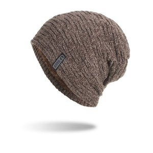 Gorro acogedor de tela con estampado de vellón: diseño horizontal y vertical