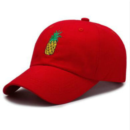 Playful Pineapple Embroidered Baseball Cap - Adjustable and Comfortable Cotton