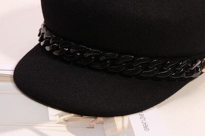 Sombreros de tela de lana retro de alta gama para mujer