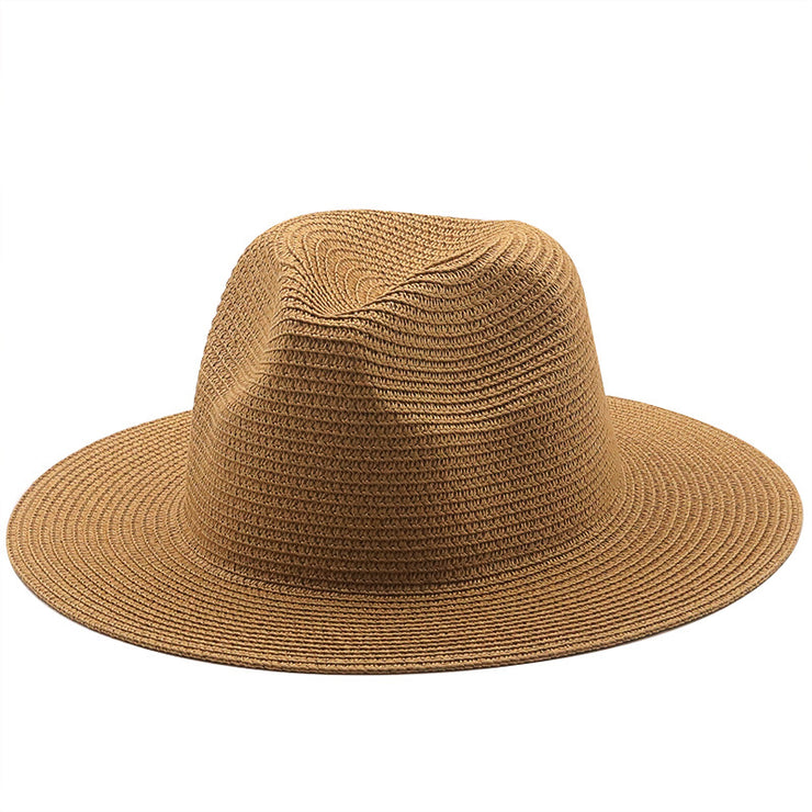 Elegante sombrero de paja de ala grande: perfecto para jazz en la playa