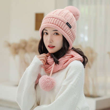 Versatile Scarf Suit - Stay Cozy with Knitted Hat for Women