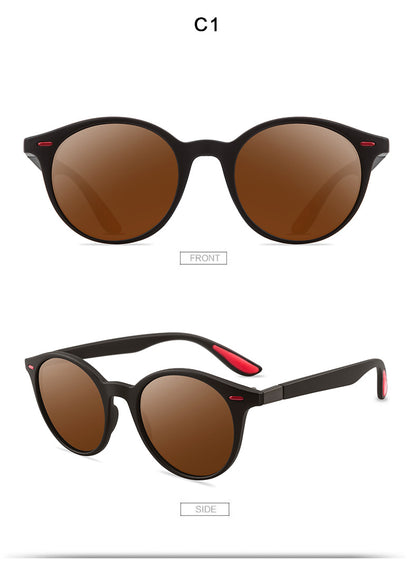 P26 Polarized Round Sunglasses for Stylish Male Drivers